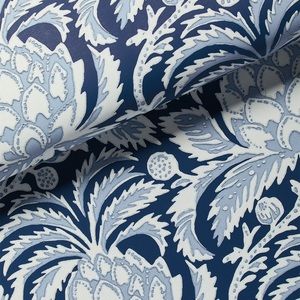 Serena & Lily Artichoke Wallpaper-Vintage Indigo/Coastal Blue
